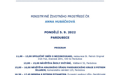 Senátorka Miluše Horská uvítá v Pardubicích ministryni životního prostředí Annu Hubáčkovou